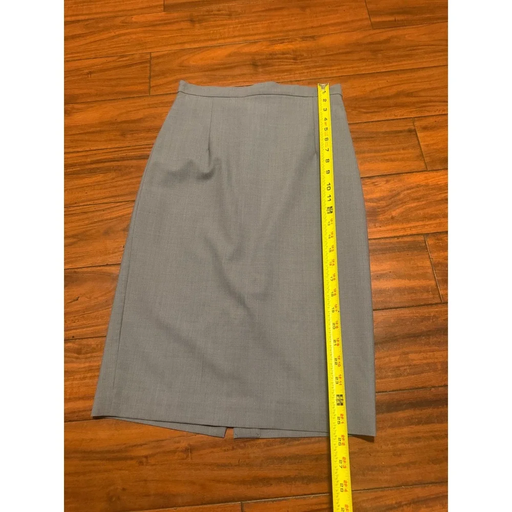 Theory Hemdall B Continuous Blue Grey Wool Blend Pencil Skirt Size 4